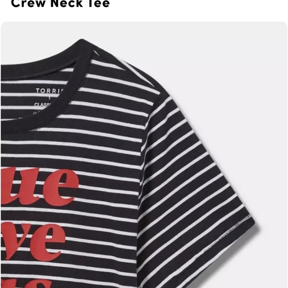 Torrid True Love has Paws Cotton Crew Neck Tee black & white stripes Sz 3x - Picture 10 of 12